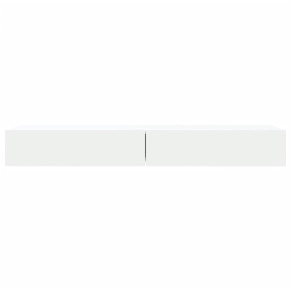 TV staliukas TV spintelės su LED lemputėmis, 2vnt., baltos, 60x35x15,5cm