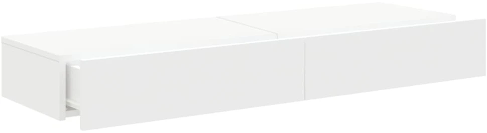 TV staliukas TV spintelės su LED lemputėmis, 2vnt., baltos, 60x35x15,5cm