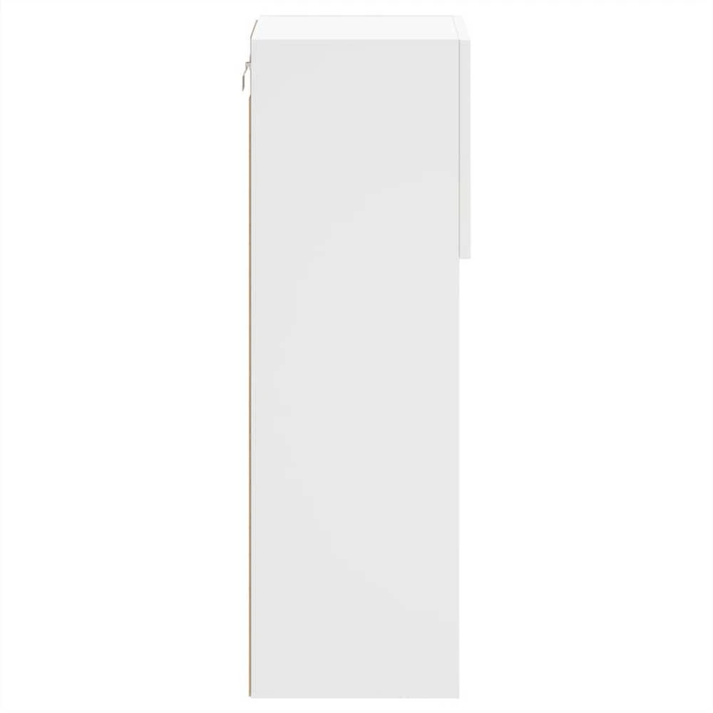 TV staliukas TV spintelės su LED lemputėmis, 2vnt., baltos, 30,5x30x90cm