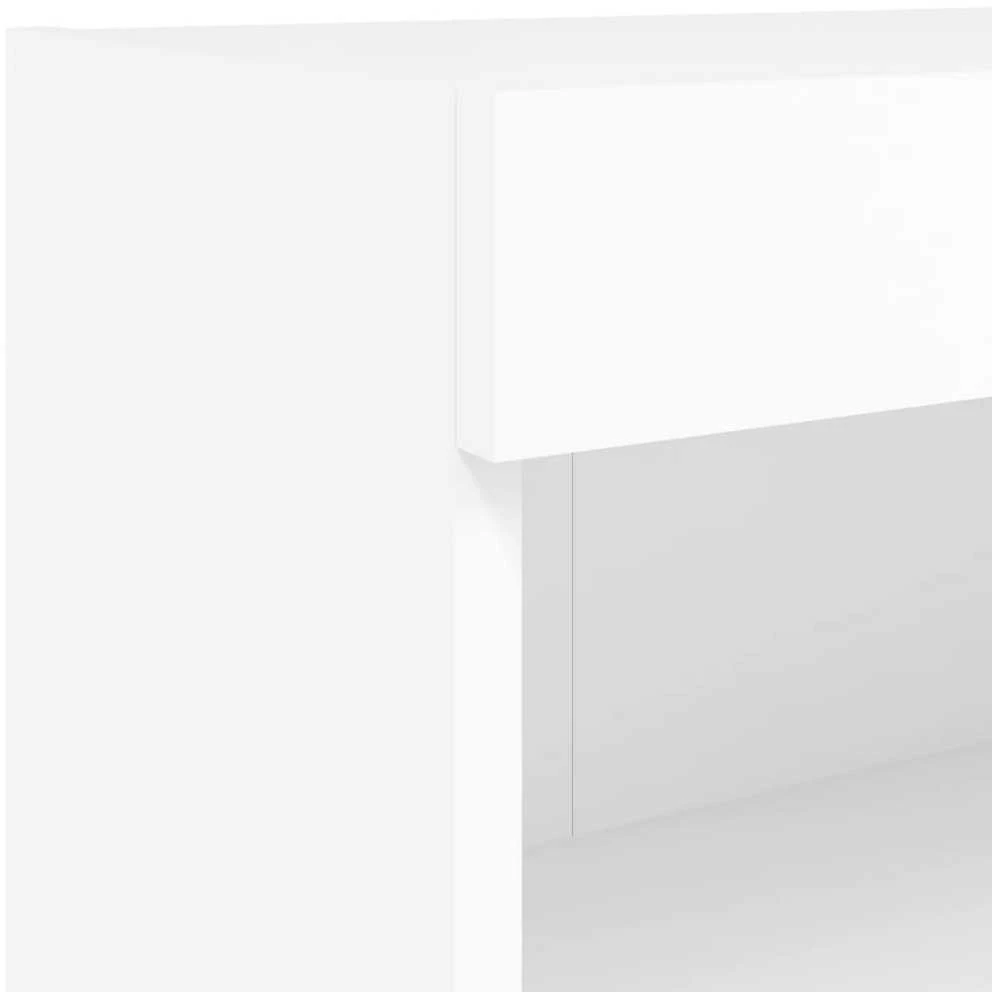 TV staliukas TV spintelės su LED lemputėmis, 2vnt., baltos, 60x30x30cm