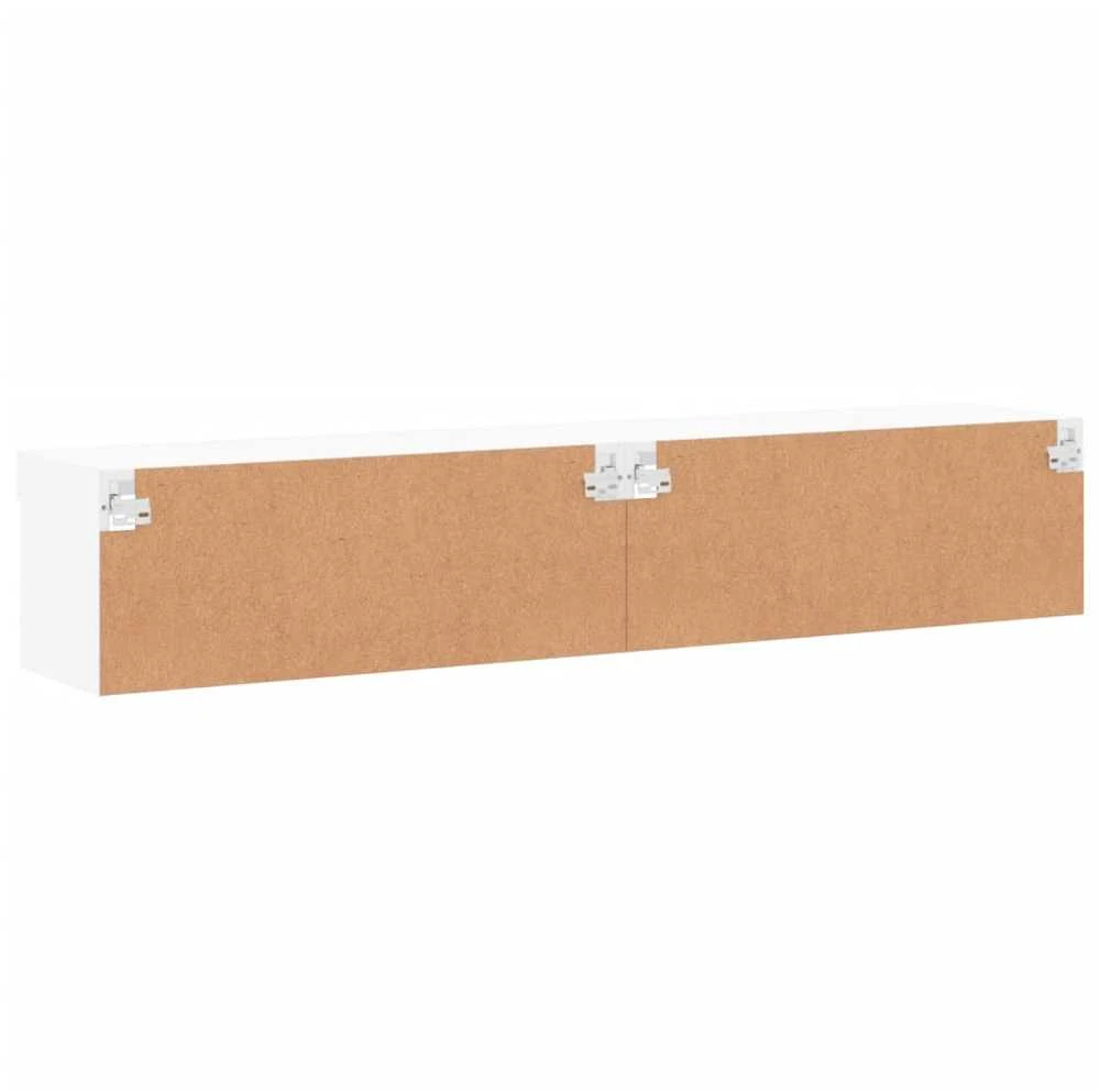 TV staliukas TV spintelės su LED lemputėmis, 2vnt., baltos, 80x30x30cm