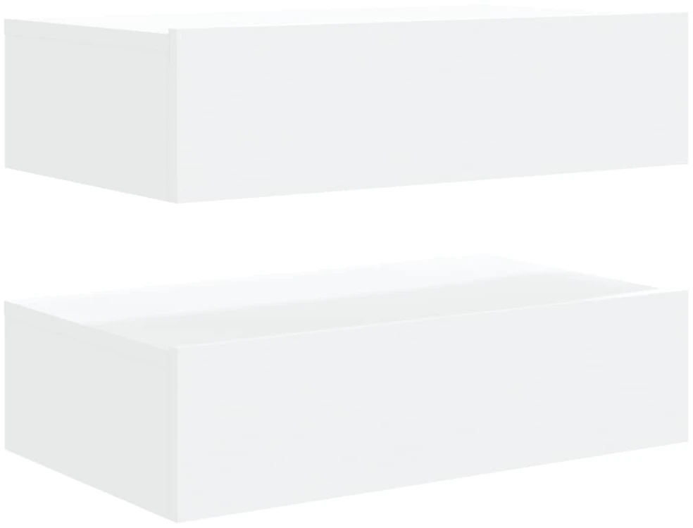 TV staliukas TV spintelės su LED lemputėmis, 2vnt., baltos, 60x35x15,5cm