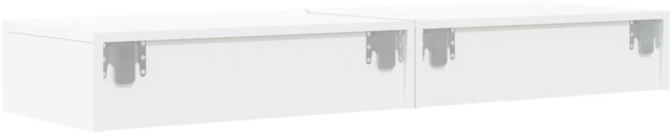 TV staliukas TV spintelės su LED lemputėmis, 2vnt., baltos, 60x35x15,5cm