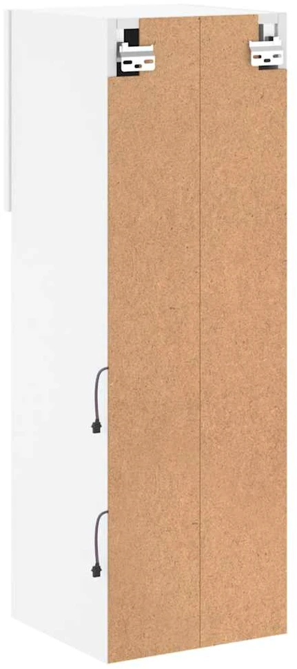 TV staliukas TV spintelės su LED lemputėmis, 2vnt., baltos, 30,5x30x90cm