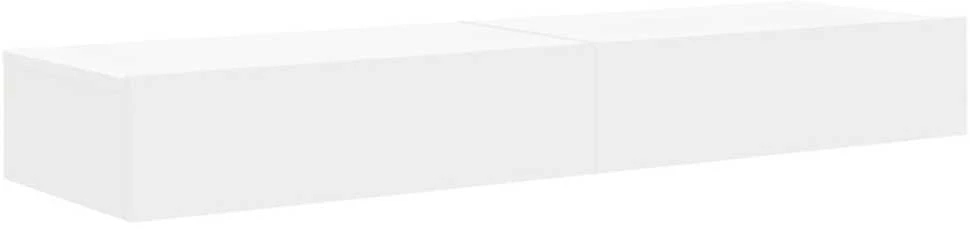 TV staliukas TV spintelės su LED lemputėmis, 2vnt., baltos, 60x35x15,5cm