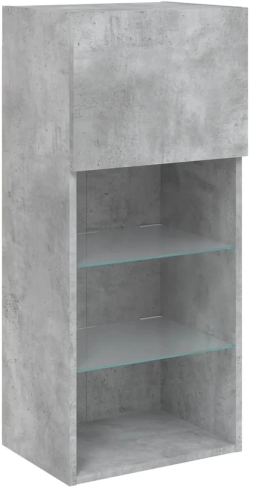 TV staliukas TV spintelės su LED lemputėmis, 2vnt., betono, 40,5x30x90cm