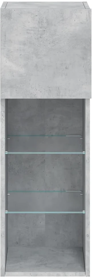 TV staliukas TV spintelės su LED lemputėmis, 2vnt., betono, 30,5x30x90cm