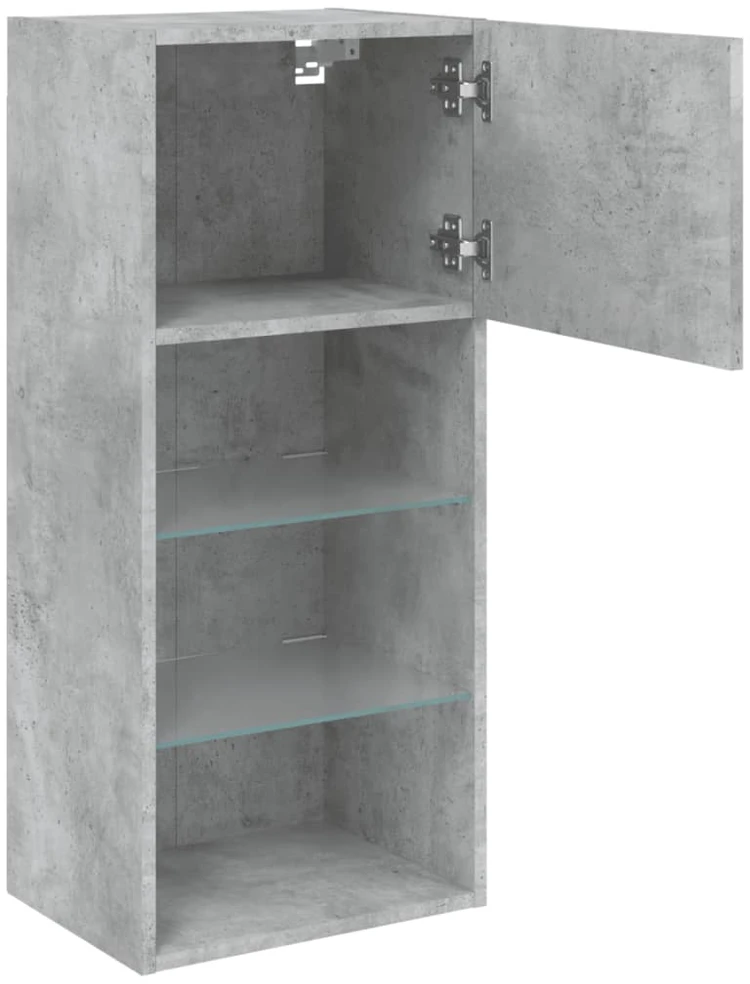 TV staliukas TV spintelės su LED lemputėmis, 2vnt., betono, 40,5x30x90cm
