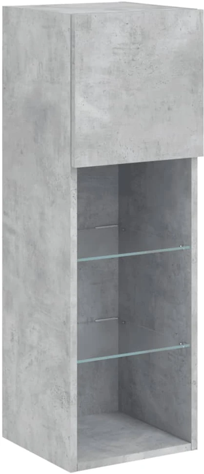 TV staliukas TV spintelės su LED lemputėmis, 2vnt., betono, 30,5x30x90cm