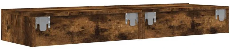 TV staliukas TV spintelės su LED lemputėmis, 2vnt., dūminės, 60x35x15,5cm