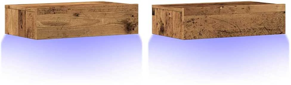 TV staliukas TV spintelės su LED lemputėmis, 2vnt., medienos, 60x35x15,5cm