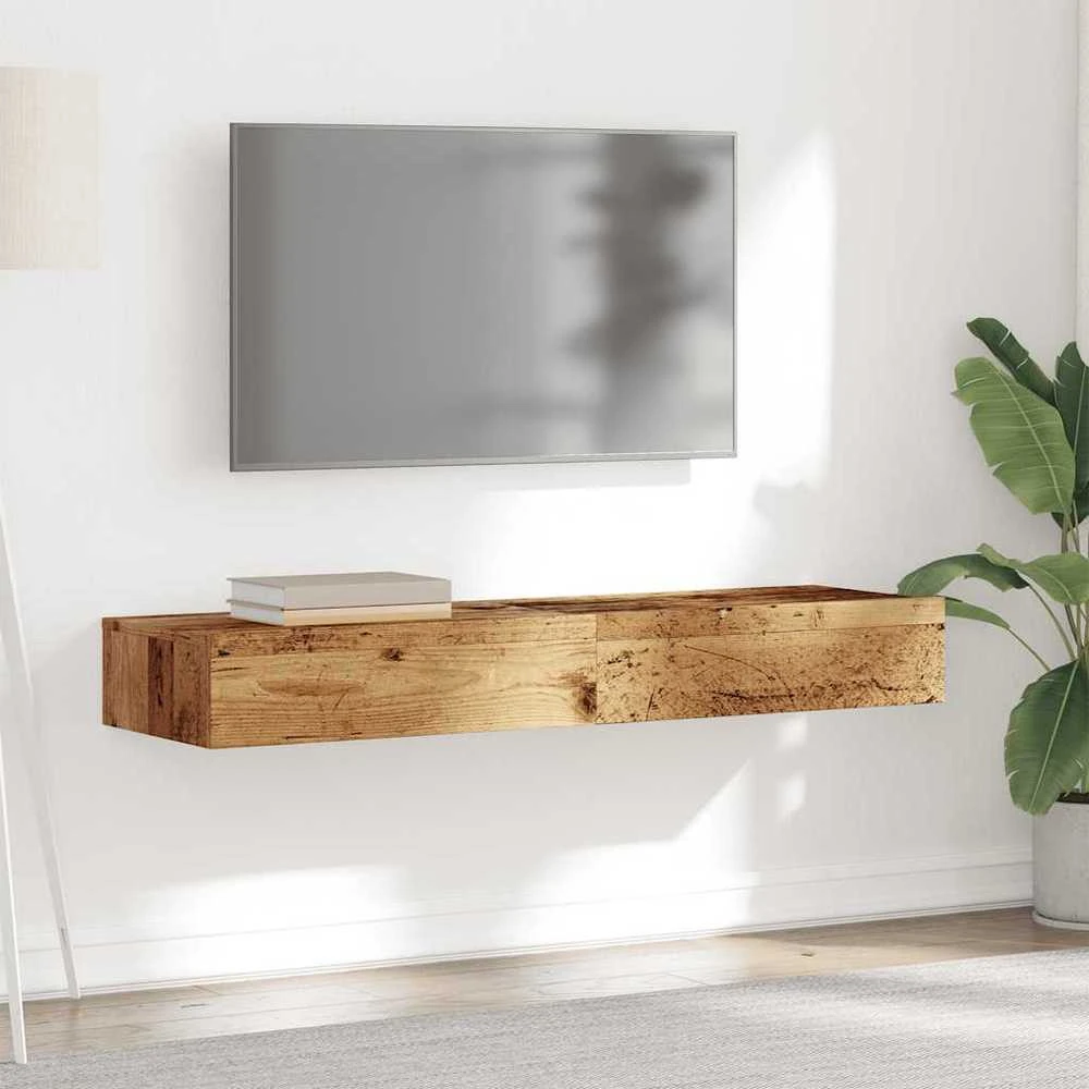 TV staliukas TV spintelės su LED lemputėmis, 2vnt., medienos, 60x35x15,5cm