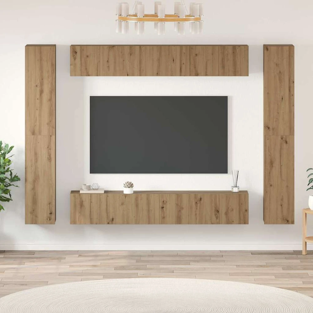 TV staliukas TV spintelių komplektas 10 vnt. Amatininkų ąžuolas