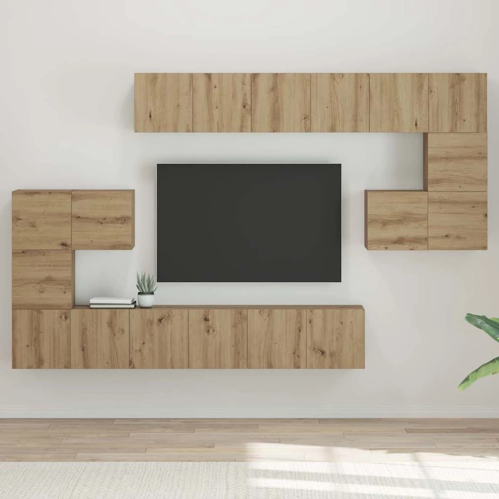 TV staliukas TV spintelių komplektas 10 vnt. Amatininkų ąžuolas