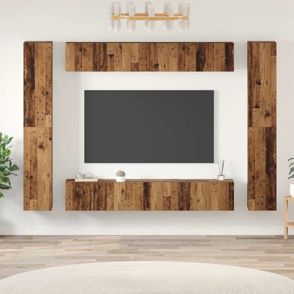 TV staliukas TV spintelių komplektas 10 vnt. Senovinis medis