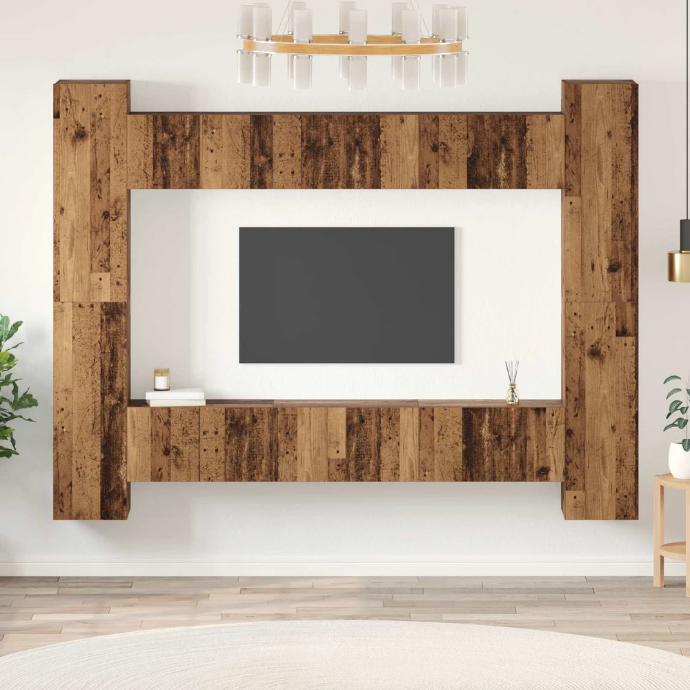 TV staliukas TV spintelių komplektas 10 vnt. Senovinis medis