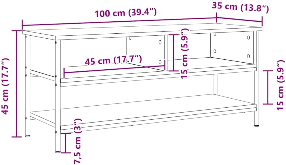 TV staliukas TV spintelių komplektas 100 x 35 x 45 cm Amatininkų ąžuolas