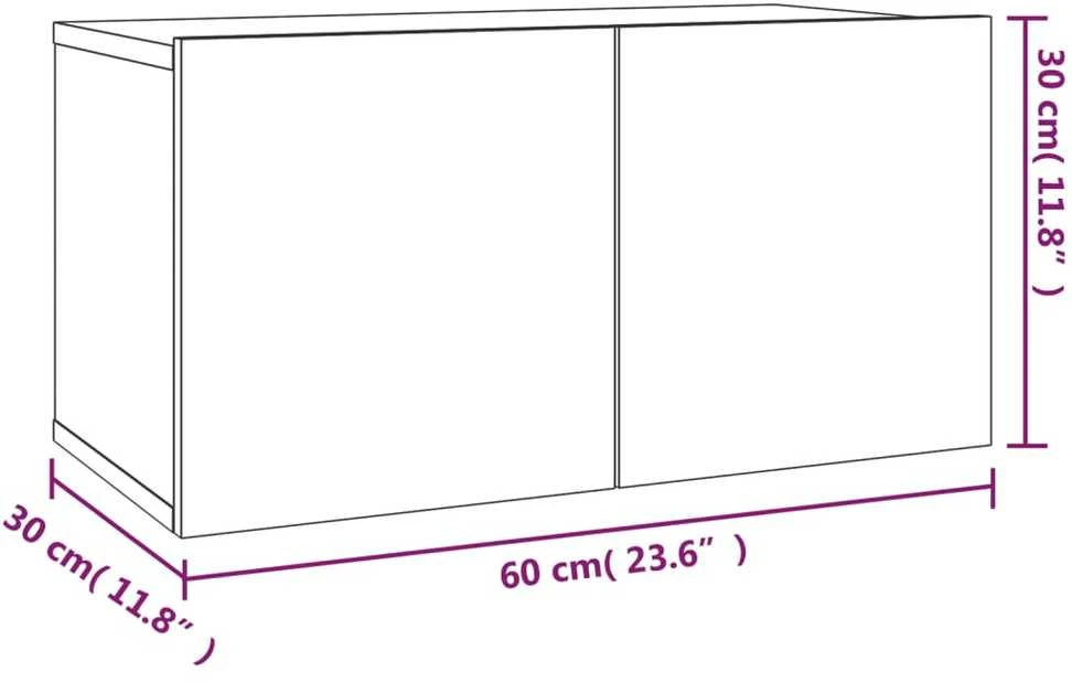 TV staliukas TV spintelių komplektas, 2 dalių, dūminio ąžuolo, mediena