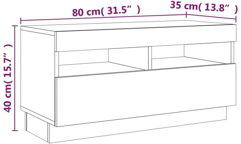 TV staliukas TV spintelių komplektas, 2 dalių, dūminio ąžuolo, mediena