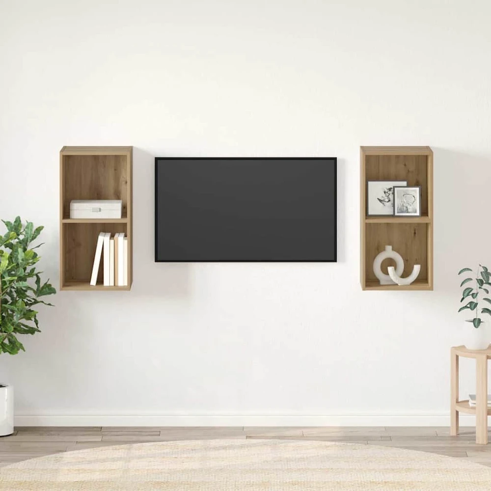 TV staliukas TV spintelių komplektas 2 vnt. Amatininkų ąžuolas