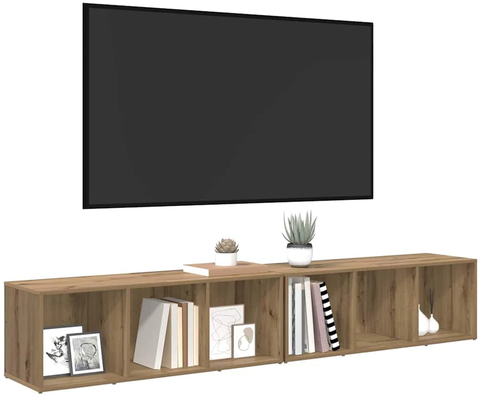 TV staliukas TV spintelių komplektas 2 vnt. Amatininkų ąžuolas