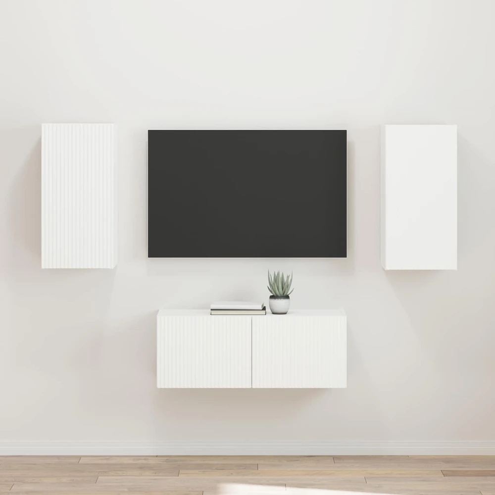 TV staliukas TV spintelių komplektas 2 vnt. Balta