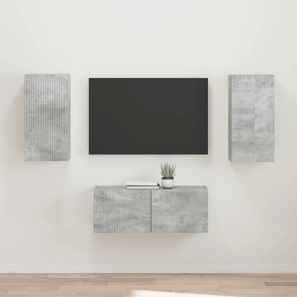 TV staliukas TV spintelių komplektas 2 vnt. Betono pilka Apdirbta mediena