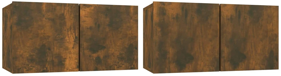 TV staliukas Pakabinamos televizoriaus spintelės, 2vnt., ąžuolo, 60x30x30cm
