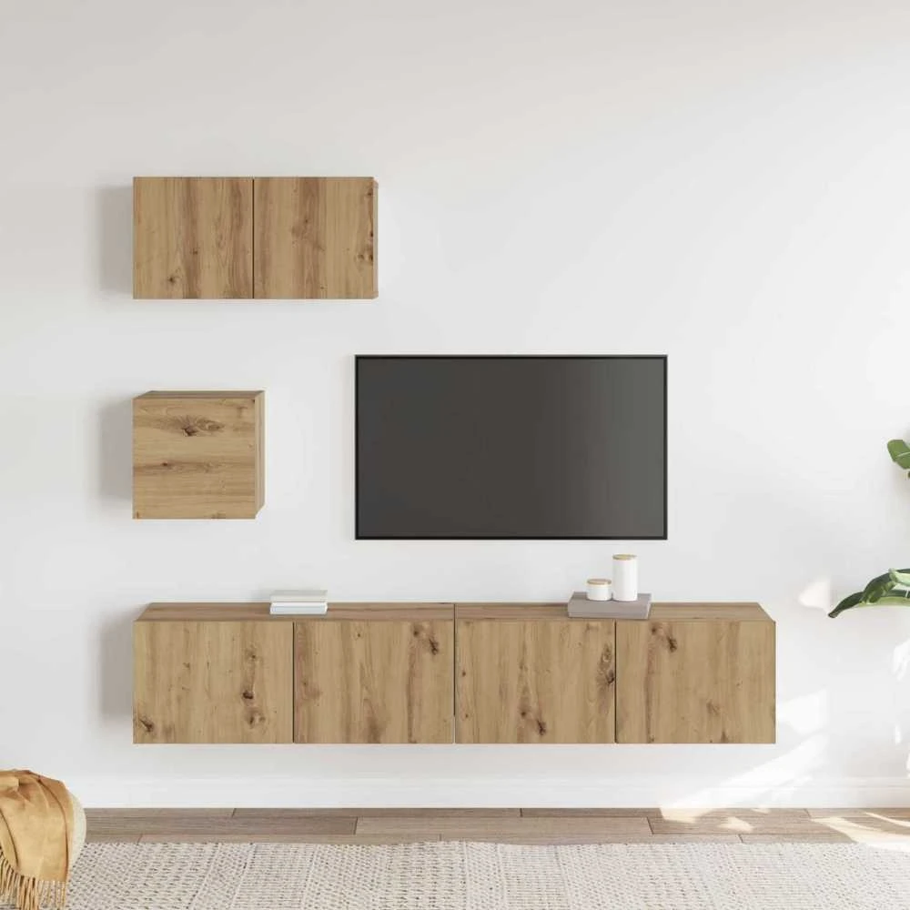TV staliukas TV spintelių komplektas 3 vnt. Amatininkų ąžuolas