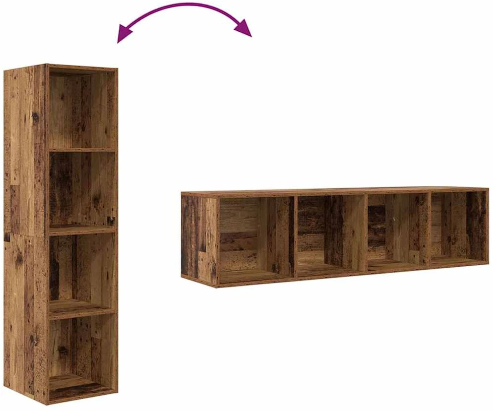 TV staliukas TV spintelių komplektas 37 x 37 x 142,5 cm Senovinis medis