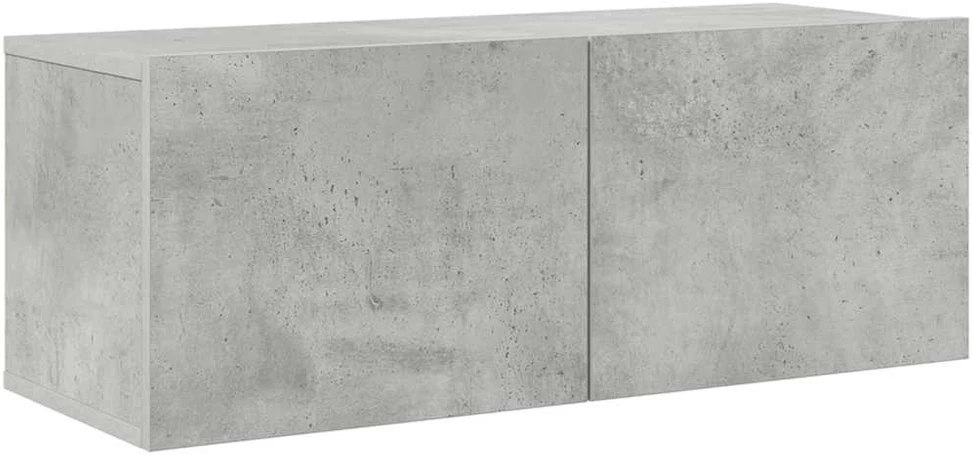 TV staliukas TV spintelių komplektas, 4 dalių, betono pilkas, mediena