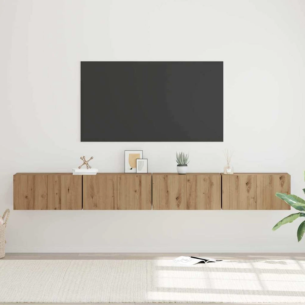 TV staliukas TV spintelių komplektas 4 vnt. Amatininkų ąžuolas