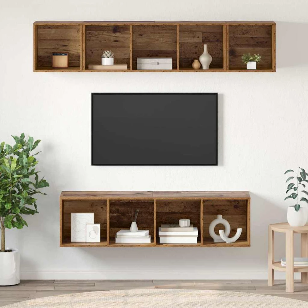 TV staliukas TV spintelių komplektas 4 vnt. Senovinis medis Apdirbta mediena