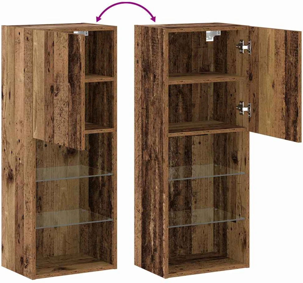 TV staliukas TV spintelių komplektas 40,5 x 30 x 102 cm Senas medis