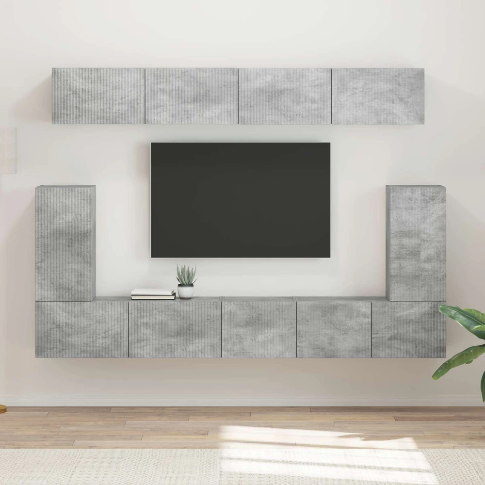 TV staliukas TV spintelių komplektas 5 vnt. Betono pilka Apdirbta mediena