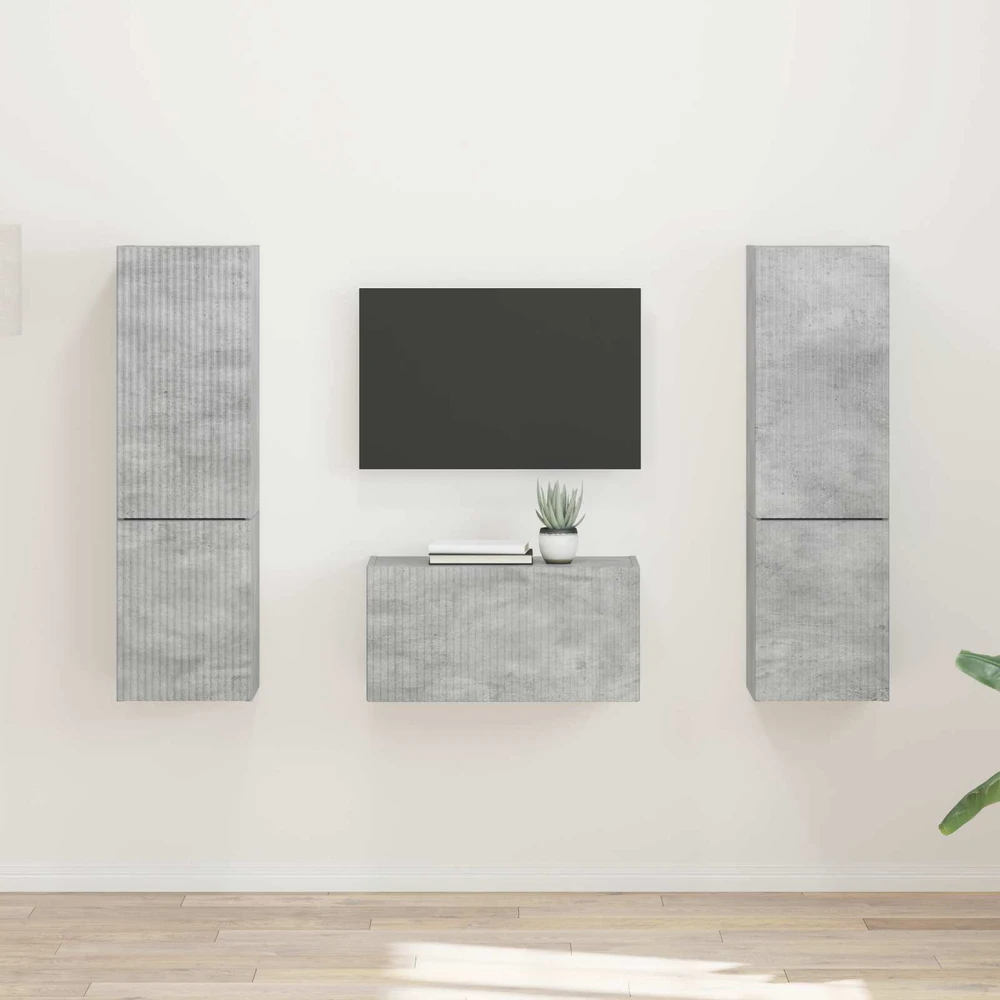 TV staliukas TV spintelių komplektas 5 vnt. Betono pilka Apdirbta mediena