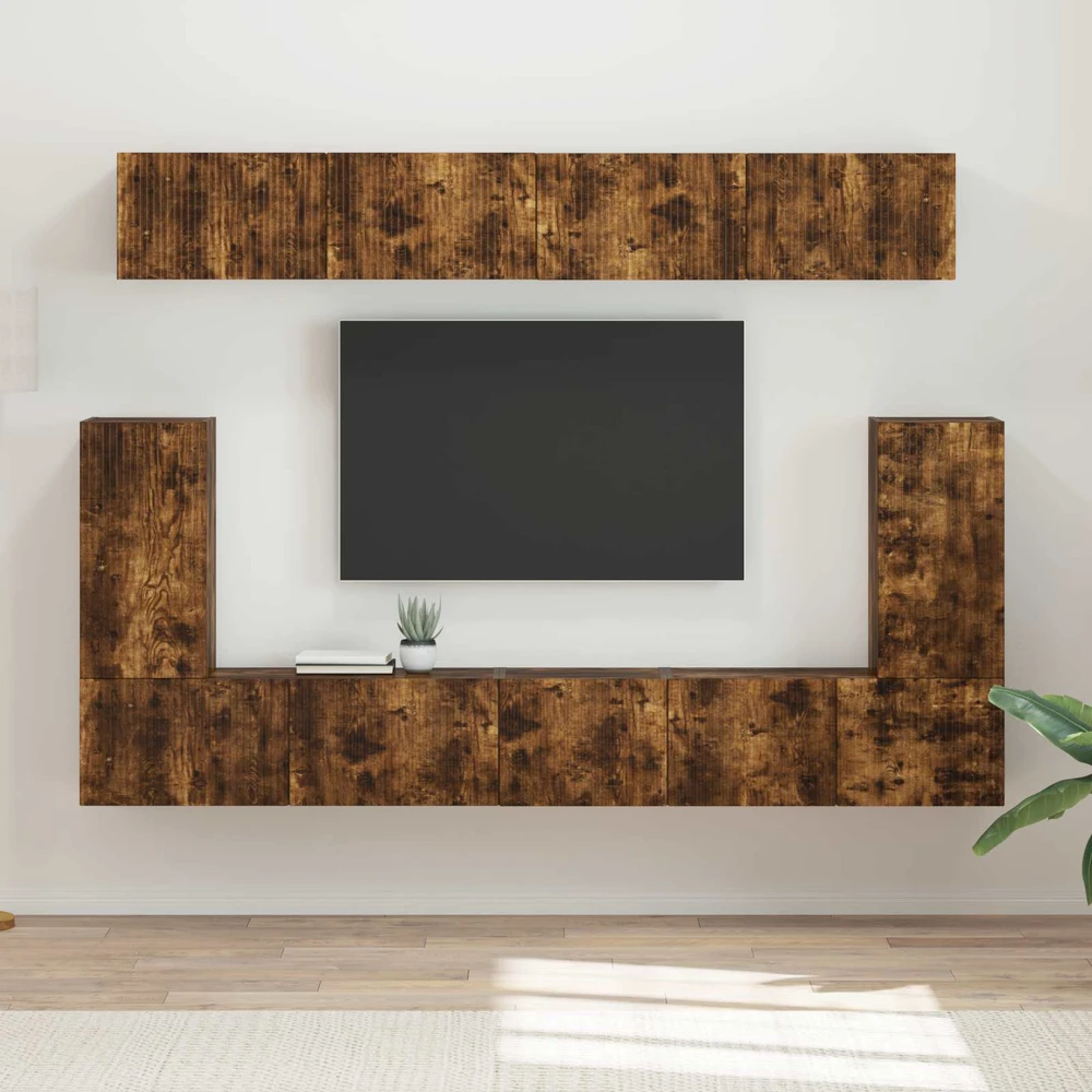 TV staliukas TV spintelių komplektas 5 vnt. Dūminio ąžuolo Apdirbta mediena