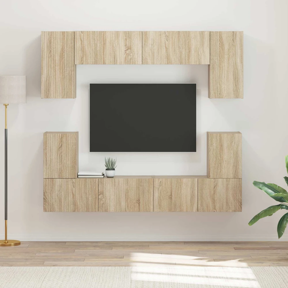 TV staliukas TV spintelių komplektas 5 vnt. Sonoma ąžuolas Apdirbta mediena