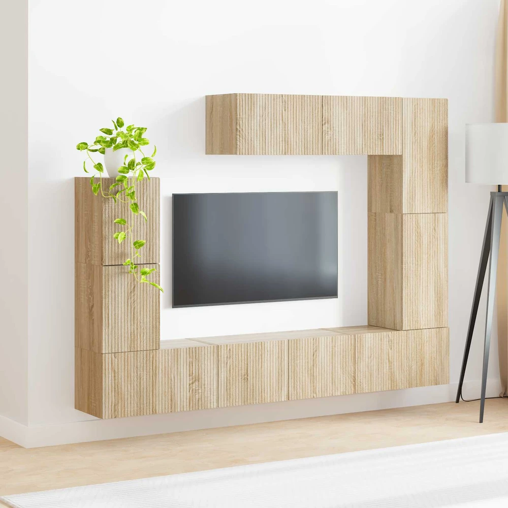 TV staliukas TV spintelių komplektas 5 vnt. Sonoma ąžuolas Apdirbta mediena