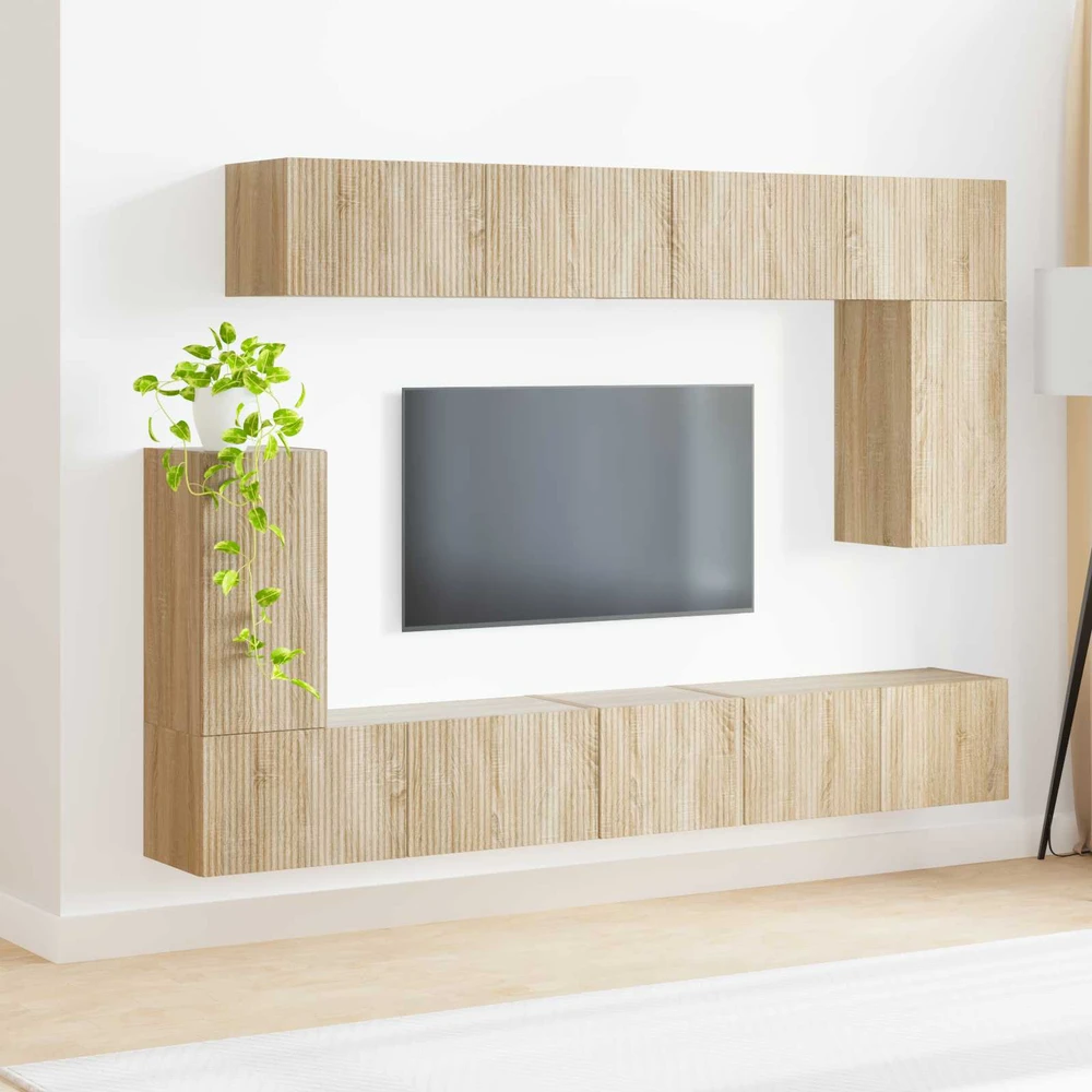TV staliukas TV spintelių komplektas 5 vnt. Sonoma ąžuolas Apdirbta mediena