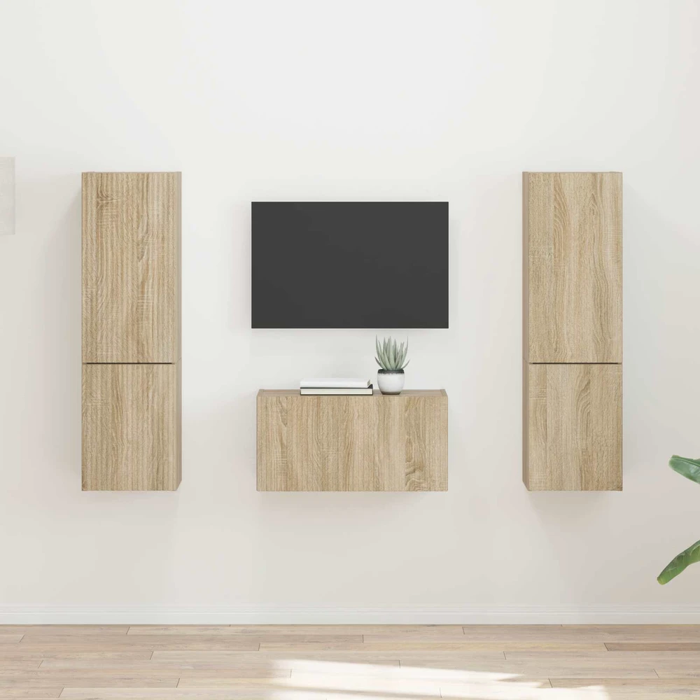 TV staliukas TV spintelių komplektas 5 vnt. Sonoma ąžuolas Apdirbta mediena
