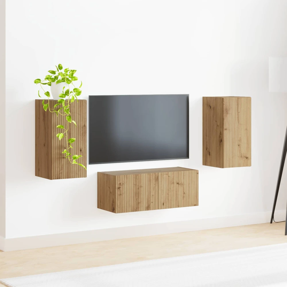 TV staliukas TV spintelių komplektas 6 vnt. Amatininkų ąžuolas
