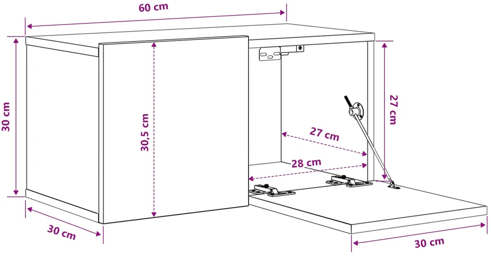 TV staliukas TV spintelių komplektas 60 x 30 x 30 cm Ruda Apdirbta mediena