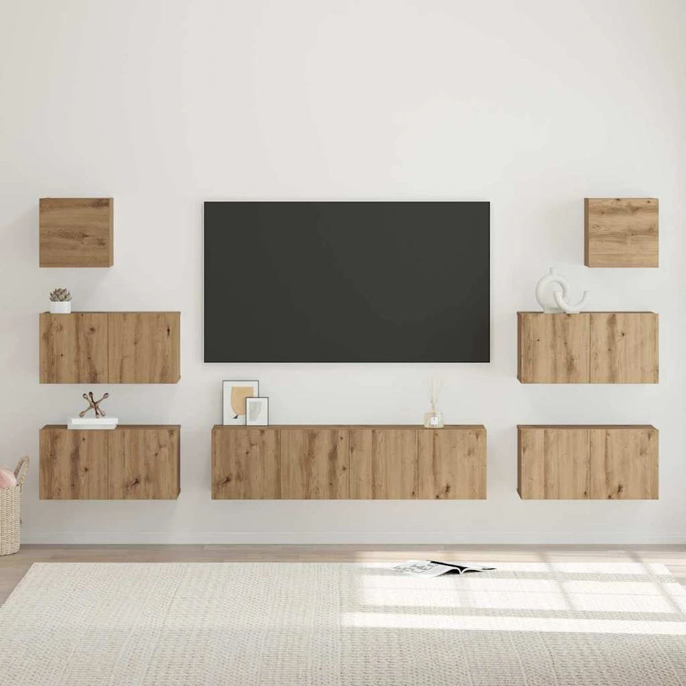TV staliukas TV spintelių komplektas 8 vnt. Amatininkų ąžuolas