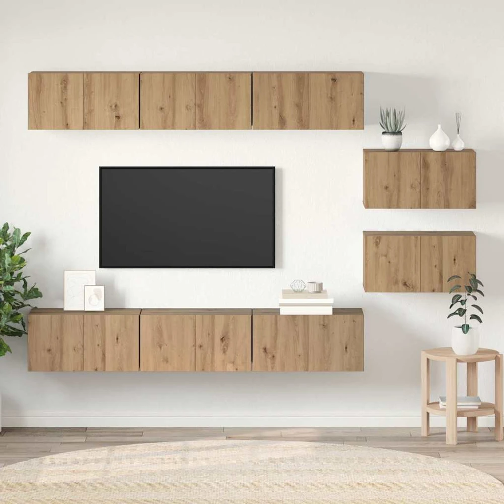 TV staliukas TV spintelių komplektas 8 vnt. Amatininkų ąžuolas