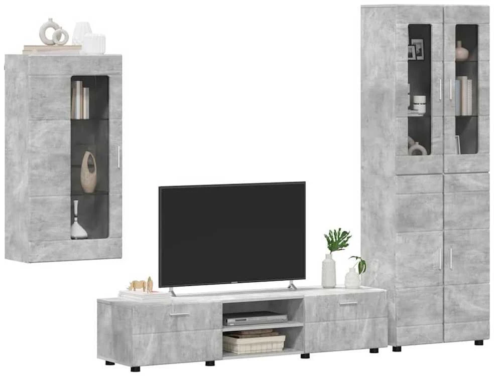 TV spintelių komplektas FLORIN 3 vnt. Betono pilka