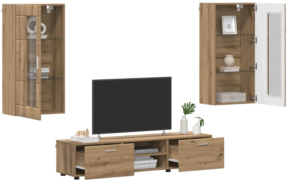 TV spintelių komplektas FLORIN 3 vnt. Amatininkų ąžuolas