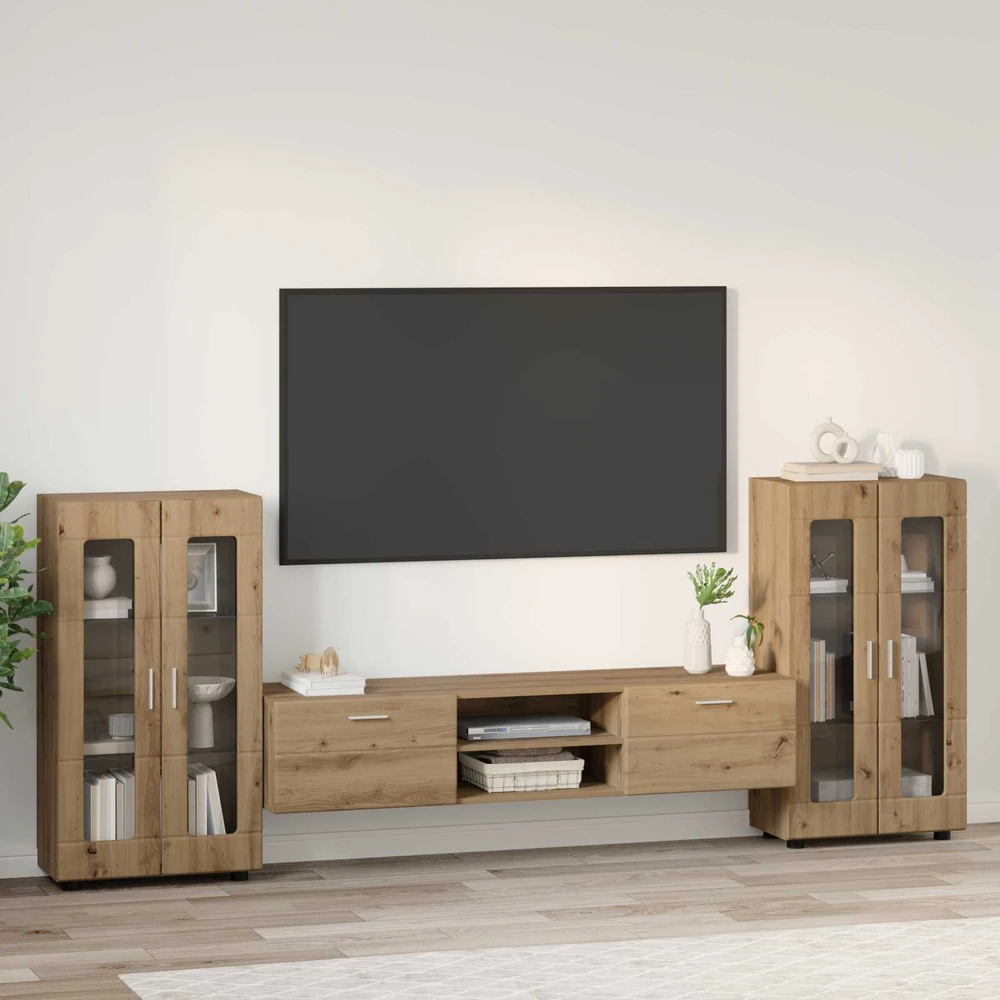 TV spintelių komplektas FLORIN 3 vnt. Amatininkų ąžuolas