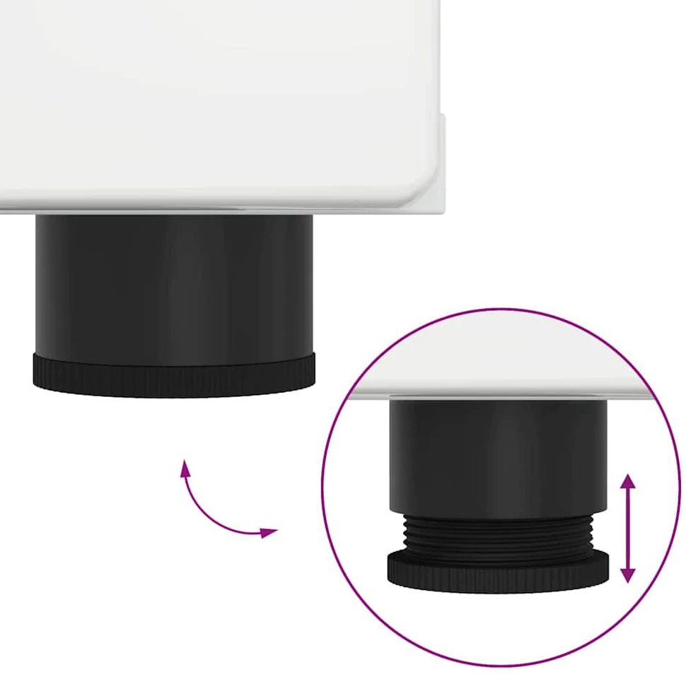 TV spintelių komplektas FLORIN 3 vnt. Aukštai blizganti balta