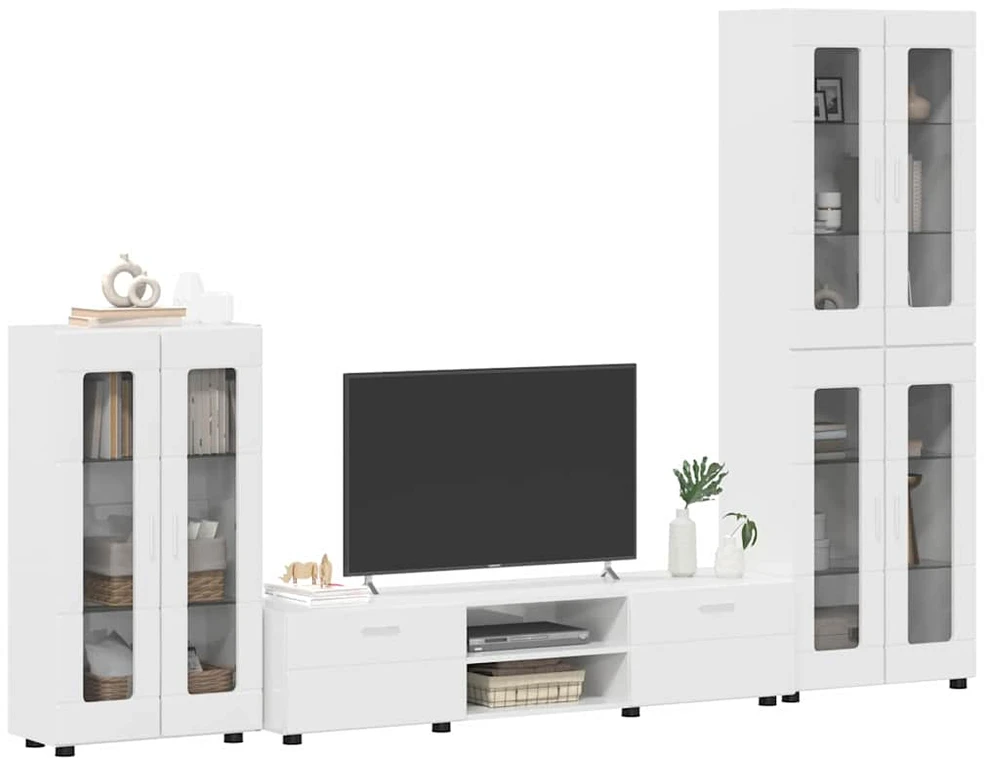 TV spintelių komplektas FLORIN 3 vnt. Aukštai blizganti balta